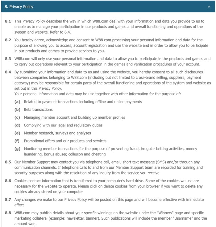 ส่วนประกอบของข้อกําหนดการใช้ x5bet